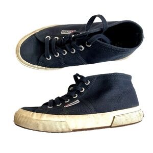 Superga 2754-COTU Navy Blue Mid Canvas Sneakers, size 7.5